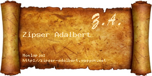 Zipser Adalbert névjegykártya